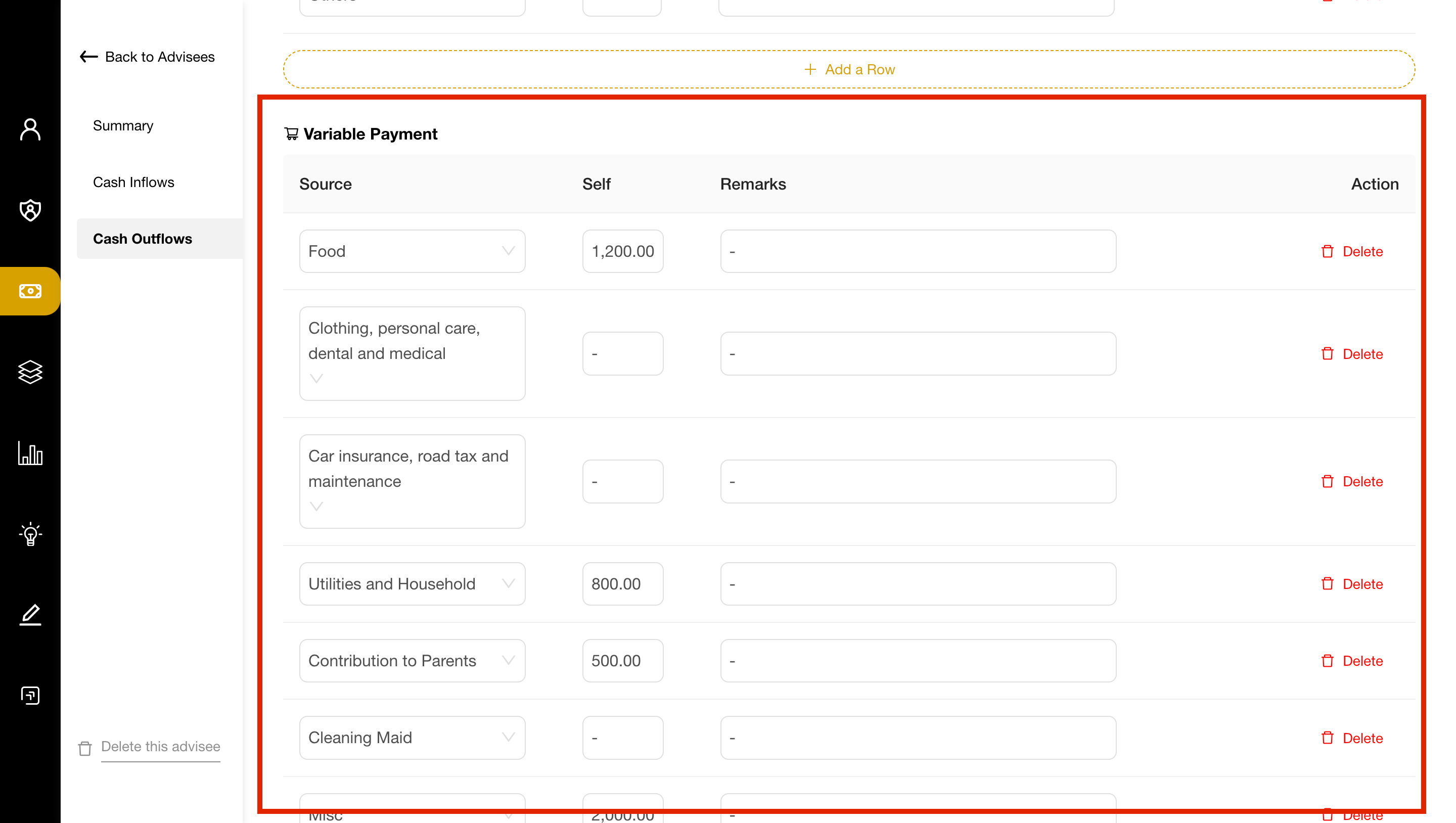 Variable Payments